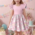 thumbnail image 4 of SELONE Girl Dress Ruffle Short Sleeve Dresses Crew Neck Midi Sundress Easter Egg Bunny Puffy Hoilday Outfits 3-14Y, 4 of 4