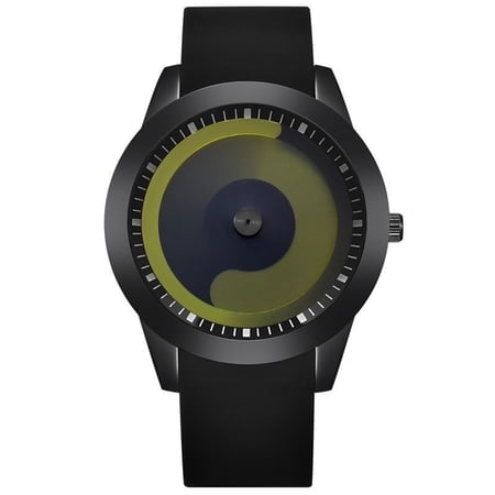 Creative Minimalist Analog Quartz Watch for Men and Women, Pointerless Designer Dial, Fashion Casual Wrist Watch , Designer Unisex Watch Clock Unique Gift Timepiece