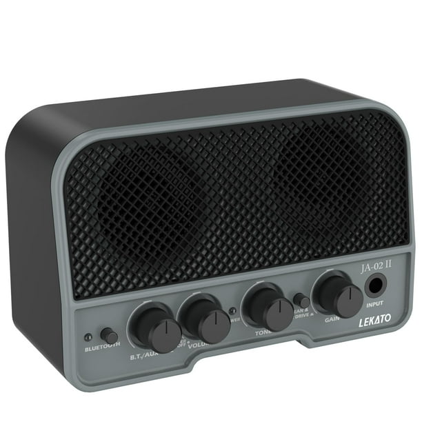 Amplificador de guitarra LEKATO Mini recargable de 5 W con Bluetooth negro