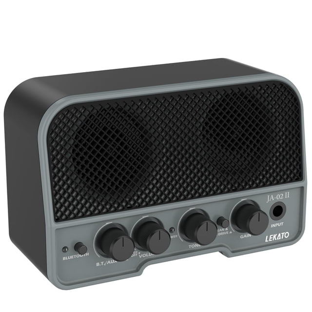 Amplificador de guitarra LEKATO Mini recargable de 5 W con Bluetooth negro