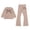 Khaki, variant on Girls 2 Piece Formal Outfits Peplum Vest & Elastic Waist Pleated Wide Leg Pants Elegant Kids Clothes Light Purple Size 8-9 Years