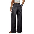 thumbnail image 5 of LEKODE Jeans Workout Clothes for Women Comfy Pants Women Stretch Pants for Women Mom Jeans Palazzo Pants for Women Boho Pants Baggy Pants Women's Straight Leg Jeans Black L, 5 of 6