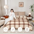 thumbnail image 3 of Manfei Modern Checkered Full Size Comforter Sets,Geometric Check Bedding Comforter Set,Light Green,Reversible,3-Piece,1 Comforter and 2 Pillowcases,3-Piece,1 Comforter and 2 Pillowcases, 3 of 7