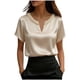thumbnail image 1 of Eres Más Que Una Camisa de Puntuación de Prueba Moda de Verano de Mujer Color Sólido Casual Cuello en V Top de Manga Corta Mujeres Tops de Verano Casual, 1 of 5