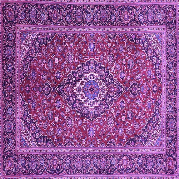 Ahgly Company Indoor Square Persian Purple Traditional Area Rugs, 4' Square