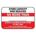 thumbnail image 1 of SignMission A-1218-25436 Public Safety Sign - Store Capacity Now Reduced No More Than, 1 of 1
