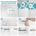 thumbnail image 3 of No Hook Shower Curtain with Built-in Rings - Turquoise White Geometric Washable Waterproof Fabric Bathroom Curtains for Hotel,Rentals, Stall 36 X 78 Inch , Minimalist Morocco Pattern, 3 of 9