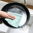 thumbnail image 3 of 12 Pack Kitchen Cloth Dish Towels, Premium Dishcloths, Super Absorbent Coral Velvet Dishtowels, Nonstick Oil Washable Fast Drying (Green-Grey), 3 of 16