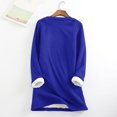 thumbnail image 4 of LEAVINGSUO Winter Clothes Woman Fashion Women's Comfortable Large Loose Raglan Top Thickened and Velvet Lamb Wool Warm Underlay, 4 of 4