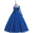 thumbnail image 5 of Princess Long Sleeve Lilac Long Girls Pageant Dresses Kids Prom Puffy Tulle Ball Gown Girl Dress, 5 of 5
