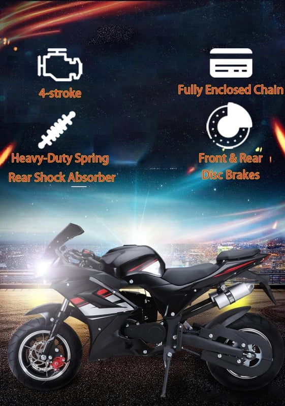 WETS 50cc Kids Dirt Bike -50cc Dirt Bike, Mini Bike with 4-Stoke Ages 8-14, Gas Power Motocross, Off Road Mini Motorcycle, Pocket Motorbike with Dual Headlights Brakes Rubber Handlebar