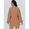 thumbnail image 4 of Womens Shackets Waffle Knit Casual Jackets Button Down Flannel Shirts  Tops Fall Clothes 2023  Outfits, 4 of 11
