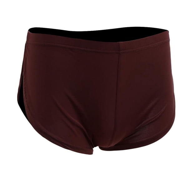 Pantalones Cortos para Hombre Pantalones Cortos Retro Calzoncillos Calzoncillos Básicos de cinturo Baja Bolsa Ropa Interior Suave café Yinane Ropa interior de los boxeadores de los hombres