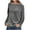 Gray, variant on Women's Elegant Long Sleeve Tops Round Neck Vintage Velvet Blouse Velour Pullover Casual Solid Color Shirts Tees Loose Fit Black XXL