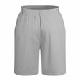 thumbnail image 6 of biudgviw Mens Linen Shorts Elastic Waist Drawstring Casual Shorts Lightweight Pleated Summer Beach Shorts with Pockets, 6 of 7