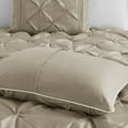 thumbnail image 5 of Madison Park Queen Comforter Sets, 7-Piece Tufted Pintuk Bed in a Bag Bed Set, Satin Luxury Taupe Comforter Bedding Set with Decor Pillow, 5 of 11