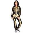 thumbnail image 2 of Disfraz Tipsy Elves, mono dorado con forma de esqueleto para mujer, talla M, 2 of 6