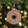 thumbnail image 2 of Northlight 4.75" Pink Frosted Doughnut Glass Christmas Ornament, 2 of 7