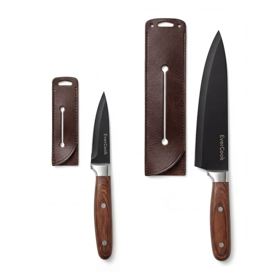 EverCook 4-Piece Kitchen Knife Set, 3.5" Paring and 6" Stainless Steel Chef Knives