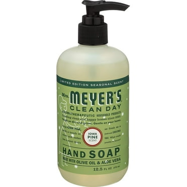 Mrs. Meyer's Clean Day Liquid Hand Soap, Cruelty Free and Biodegradable Hand Wash Made with Essential Oils, Iowa Pine Scent, 12.5 oz Bottle