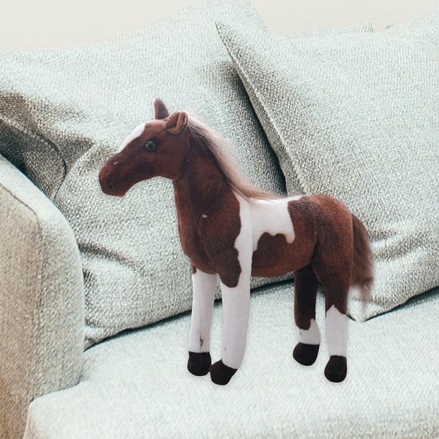 Lindo Caballo de simulación Sofá Almohada Muñecas de clásicas Juguete de peluche cómodo Estatuilla de caballo para juguete de utilerí , Estilo D