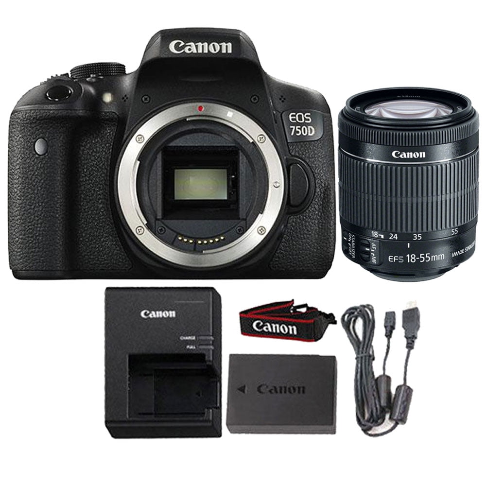 onthouden geschiedenis staal Canon 750D / T6i 24.2MP D-SLR Camera with EF-S 18-55mm IS STM Lens -  Walmart.com