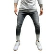thumbnail image 1 of Kmbangi Men? s Ripped Jeans Gradient Color High Waist Trousers Long Pants, 1 of 9