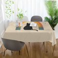 thumbnail image 3 of Yayeee Tablecloths 60" x 120" Rectangle Wrinkle Resistant Party Table Cover, Beige Cat Rainbow, 3 of 8