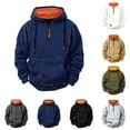 thumbnail image 4 of Boys Hoodies Youth Long Sleeve Athletic Sweatshirt Kids Quarter Zip Hooded Pullover Fall Winter Casual Warm Tops With Pocket, 4 of 6