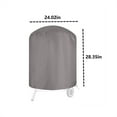 thumbnail image 3 of Heavy Duty 28/35 Inch Round Charcoal Kettle Grill Cover - Waterproof Bbq Grill Cover with Drawstring for Weber & Similar Grills - Fits 29.92X29.92X35.83In (L) & 24.02X24.02X28.35In (S) - Black/Gray, 3 of 7