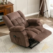 JONPONY Power Lift Recliner Chair Recliners for Elderly with Heat and Massage Recliner Chair for Living Room with Infinite Position and Side Pocket,USB Charge Port,Brown