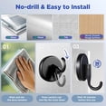 thumbnail image 5 of Wreath Hanger for Front Door, Upgraded Suction Cup Reef Hook for Glass Window/Over Door, Christmas/Thanksgiving/Halloween/July 4th/Easter/Valentine/Spring/Summer/Fall (Black, 4-Pack), 5 of 13