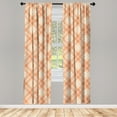 thumbnail image 2 of Ambesonne Checkered 4-Panel Curtains, Tartan in Orange Tones, 56"x84", Orange and White, 2 of 4