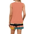 thumbnail image 5 of Two Piece Sets for Women Sleeveless Shirts & Wide Leg Shorts Square Neck Beach Vacation 2026 Lounge Sets, 5 of 5