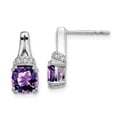 thumbnail image 2 of Primal Gold 14 Karat White Gold Amethyst and Diamond Earrings, 2 of 5