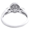 thumbnail image 4 of 10K White Gold Natural Diamond Crisscross Milgrain Halo Oval Promise Ring 1/4 CT, 4 of 5