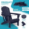 thumbnail image 5 of MUCHENGHY Folding Adirondack Chair, Classic HDPE Plastic Fire Pit Chair, Tibetan Blue, 5 of 8