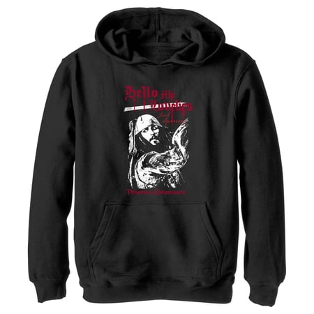 Boy s Pirates of the Caribbean: Curse of the Black Pearl Jack Sparrow Hello My Lovelies Pull Over Hoodie Black Medium