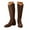 Brown, variant on Women Boot Suede Wedge Boot Mid Heel Wedges Comfortable Casual Mid Calf Boots Women Black,Size 6