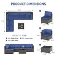 thumbnail image 2 of 7 Piece PE Rattan Patio Conversation Set, All Weather Wicker Outdoor Furniture Set with Modular Sectional Sofa & Tempered Glass Table, for Garden Porch Deck Backyard, 2 of 8