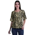 thumbnail image 1 of Moomaya Haut Col Rond Imprimé pour Femme Blouse à Manches Courtes Tunique Formelle Wear, 1 of 5