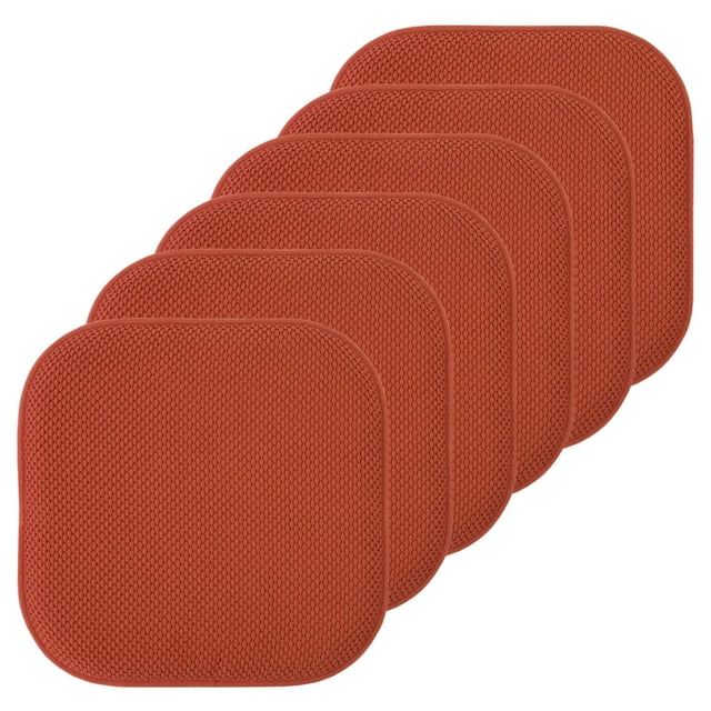 Cojín para silla Sweet Home Collection, espuma viscoelástica, 6 unidades, color óxido