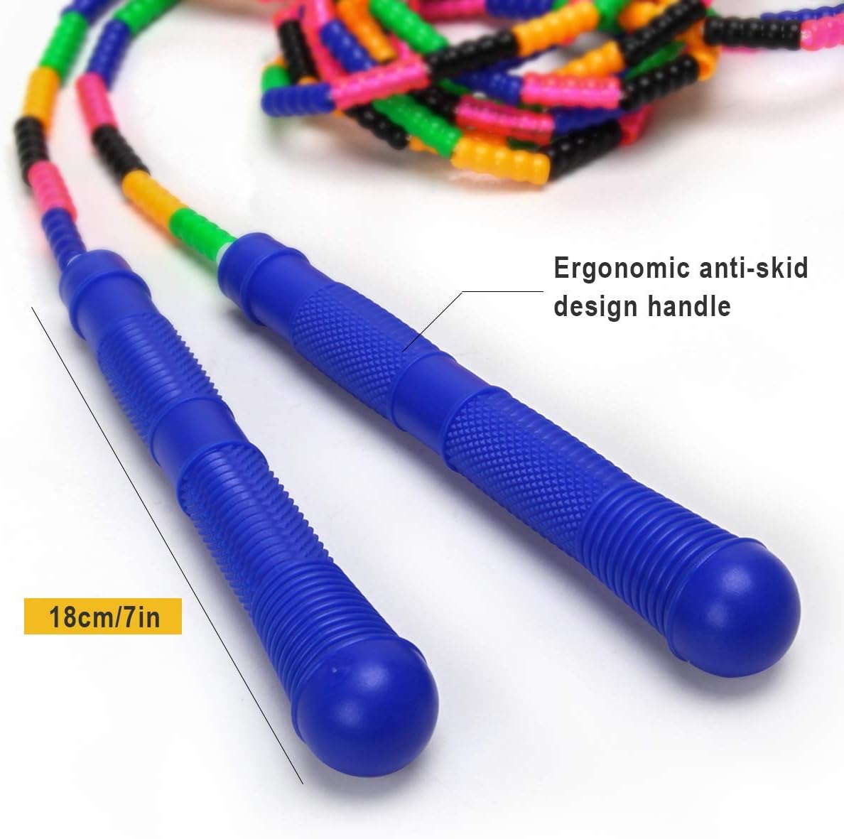 Jump Rope, Double Dutch Jump Ropes, Soft Beaded Skipping for Kids Adults, Plastic Segmented Long Enough