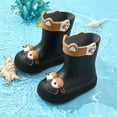 thumbnail image 4 of Women Mid Calf Rain Boots, Waterproof Non Slip Rubber Slip On Footwear For Outdoor Rainy Daily Activities Black 6.5-7, 4 of 6
