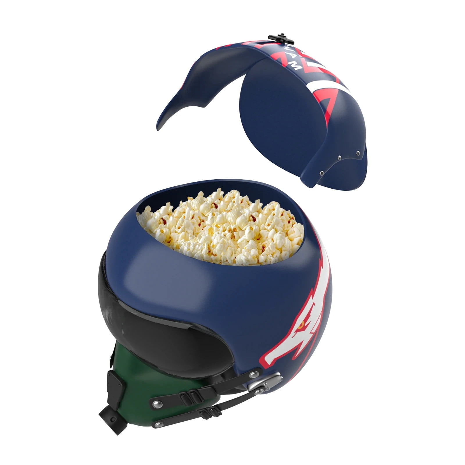 Top Maverick Pilot Helmet Popcorn Bucket, Top Pilot 40th Anniversary Collectible Snack Containers with Authentic Pilot Helmet Design for Movie Night Home Theater and Party Supplies