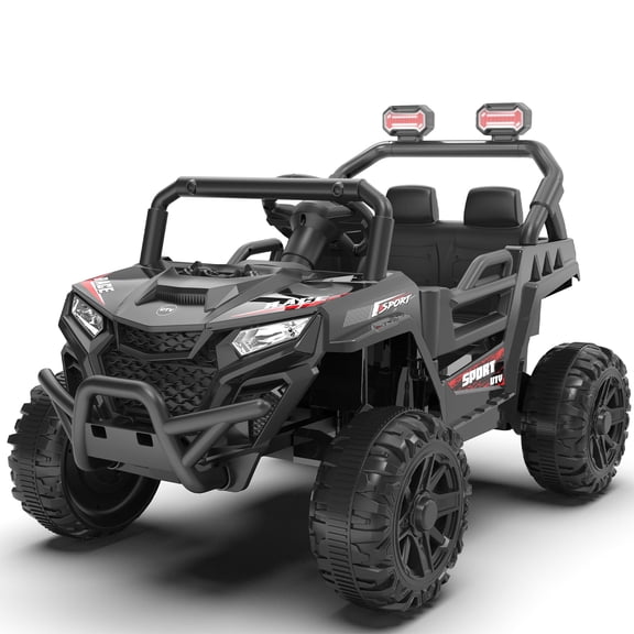 12V Kids Ride On UTV with Remote Control, Suspension and Anti-Slip Wheels, Black