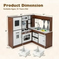 thumbnail image 3 of Gymax Wooden Corner Play Kitchen w/ Lights & Sounds Water Circulation System for Kids, 3 of 10