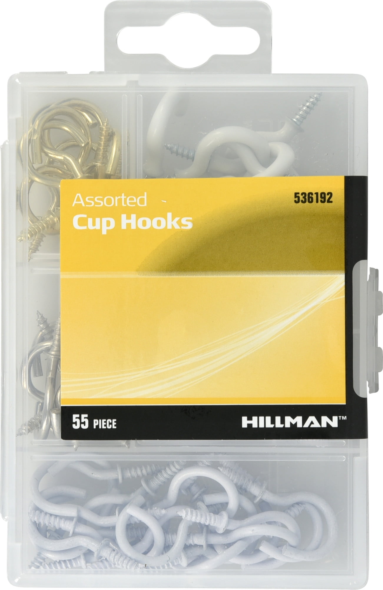 Hillman 536192 Cup Hook Assortment (for Lightweight Items) 55 Pack