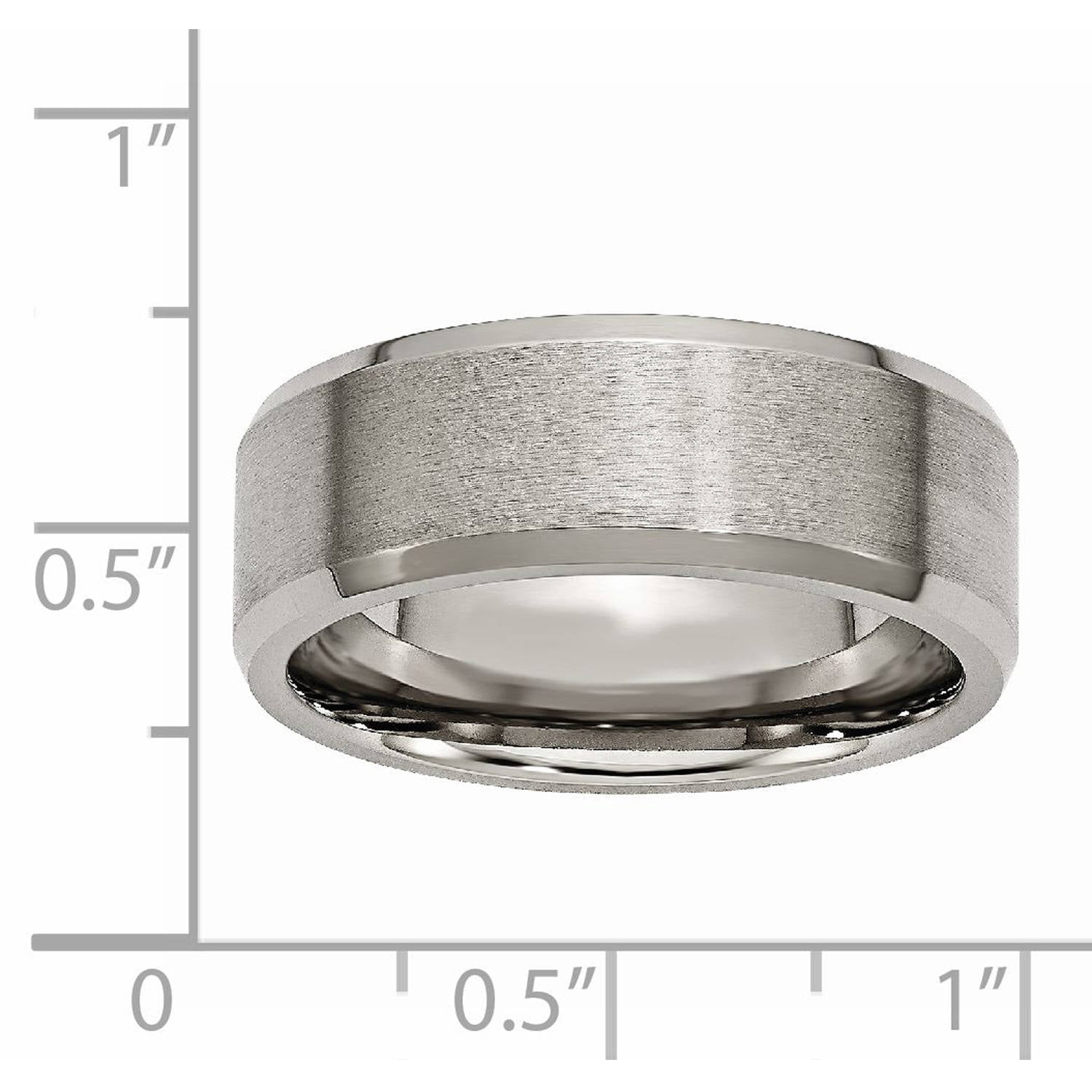 Titanium Beveled Edge 8mm Brushed and Polished Band