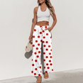 thumbnail image 5 of kaondbfi Fashion Casual Women's Wide Leg Pants High Elastic Waisted Pants Trousers with Pockets Summer Casual Pants for Women, 5 of 7